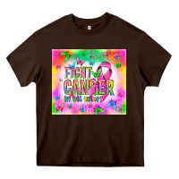 Chocolate Brown Fight Cancer in all colors Heavy Core Tee - NancyCooperArtShop
