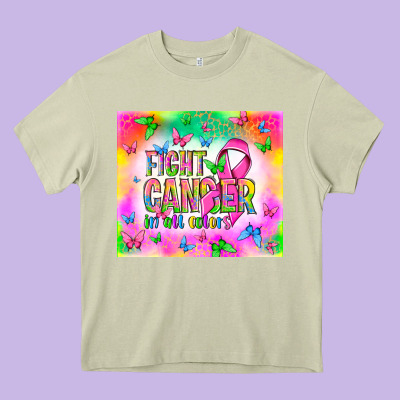 Fight Cancer In All Colors Heavy Core Tee Designed By Nancycooperartshop