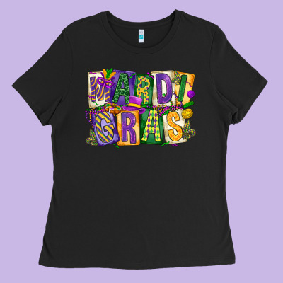 Mardi  Gras Ladies Tee Designed By Cowgirlartshop