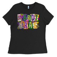 Black mardi  gras Ladies Tee - CowGirlArtShop