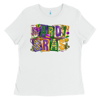 White mardi  gras Ladies Tee - CowGirlArtShop