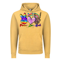 Vintage Mustard Peace love rock Vintage Hoodie - FaDigitalArtStudio