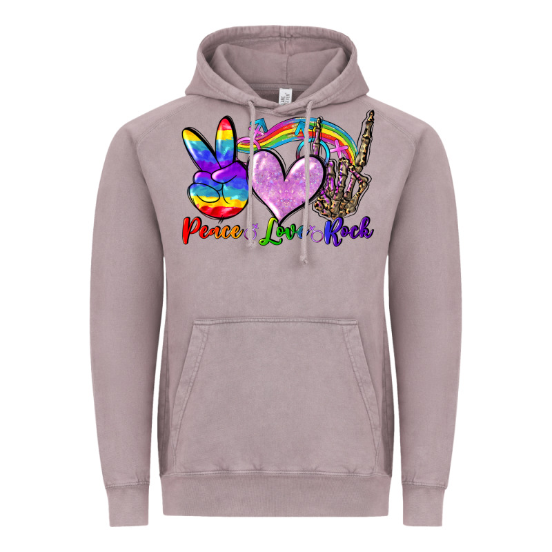Peace Love Rock Vintage Hoodie by FaDigitalArtStudio | Teevron
