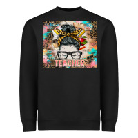 Black teacher messy bun tumbler Heavyweight Sweatshirt - BarkalooDesign