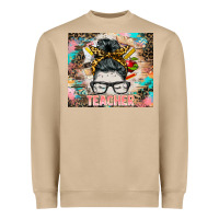 Mushroom teacher messy bun tumbler Heavyweight Sweatshirt - BarkalooDesign