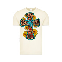 Vintage Arctic gemstone sunflower leopard cross Vintage Tee - OliviaCreatesArt
