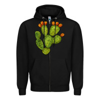 Black cactus Zipper Hoodie - BarkalooDesign