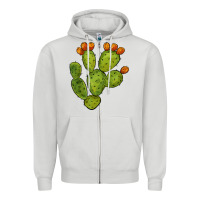 Dove Grey cactus Zipper Hoodie - BarkalooDesign