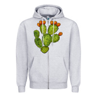 Heather Grey cactus Zipper Hoodie - BarkalooDesign