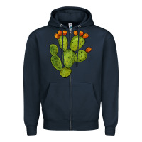 Navy cactus Zipper Hoodie - BarkalooDesign