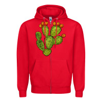 Red cactus Zipper Hoodie - BarkalooDesign