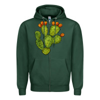 Sports Green cactus Zipper Hoodie - BarkalooDesign