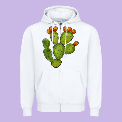 Cactus Zipper Hoodie Designed By Barkaloodesign