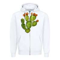 White cactus Zipper Hoodie - BarkalooDesign