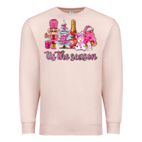 Pale Pink tis the season pink christmas Premium Sweatshirt - AdoDesignShop