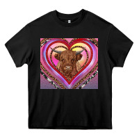 Black highland cow valentine's day Heavy Core Tee - RanaPortraitStore
