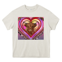 Cream highland cow valentine's day Heavy Core Tee - RanaPortraitStore