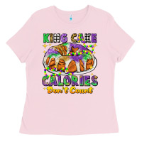 Bubblegum Pink king cake calories dont count mardi gras Ladies Tee - CowGirlArtShop