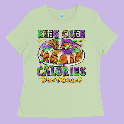 King Cake Calories Dont Count Mardi Gras Ladies Tee Designed By Cowgirlartshop