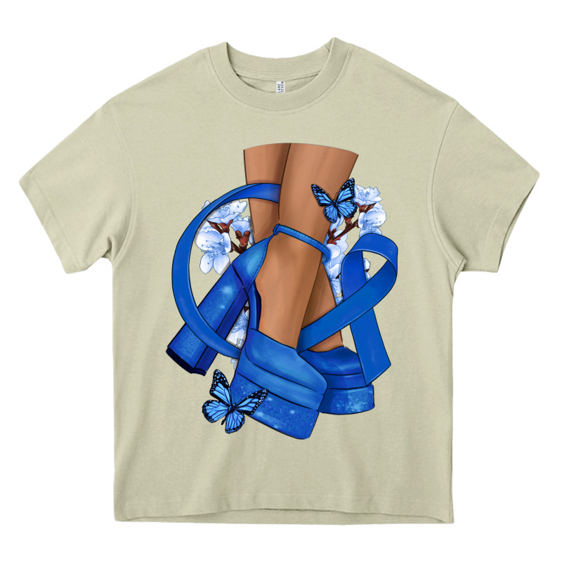Colon Cancer Diva Blue Ribbon Heavy Core Tee by NancyCooperArtShop | Teevron