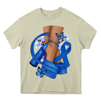 Mossy Colon Cancer diva blue ribbon Heavy Core Tee - NancyCooperArtShop