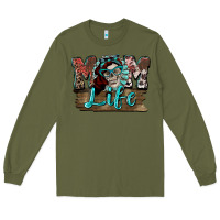 Army Green Mom life skull Mother's Day Long Sleeve Tee - FaDigitalArtStudio