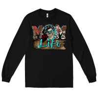 Black Mom life skull Mother's Day Long Sleeve Tee - FaDigitalArtStudio