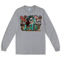 Heather Grey Mom life skull Mother's Day Long Sleeve Tee - FaDigitalArtStudio