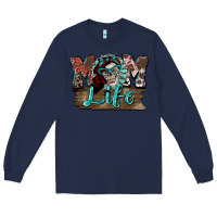 Navy Mom life skull Mother's Day Long Sleeve Tee - FaDigitalArtStudio
