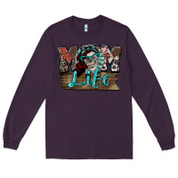 Plum Mom life skull Mother's Day Long Sleeve Tee - FaDigitalArtStudio