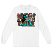 White Mom life skull Mother's Day Long Sleeve Tee - FaDigitalArtStudio