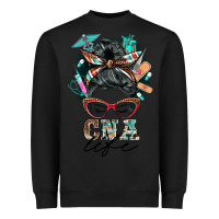 Black nurse cna life messy bun Heavyweight Sweatshirt - BarkalooDesign