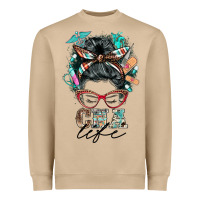 Nurse Cna Life Messy Bun Heavyweight Sweatshirt | Teevron