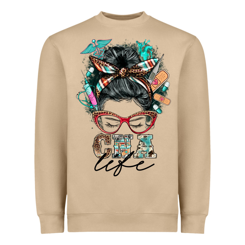 Nurse Cna Life Messy Bun Heavyweight Sweatshirt by BarkalooDesign | Teevron