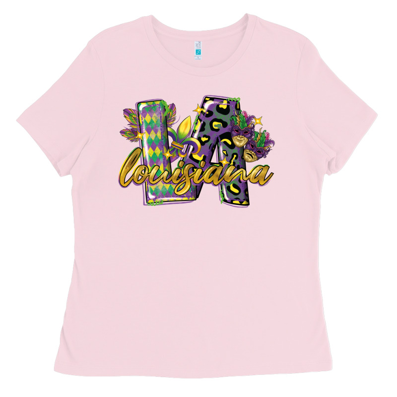 Louisiana Leopard Mardi Gras 12 Inches 300 Dpi Ladies Tee by CowGirlArtShop | Teevron