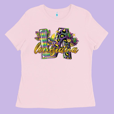 Louisiana Leopard Mardi Gras 12 Inches 300 Dpi Ladies Tee Designed By Cowgirlartshop