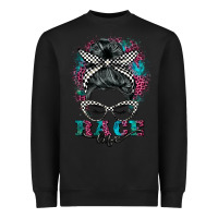 Black race life  messy bun Heavyweight Sweatshirt - BarkalooDesign