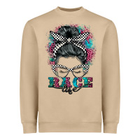 Mushroom race life  messy bun Heavyweight Sweatshirt - BarkalooDesign