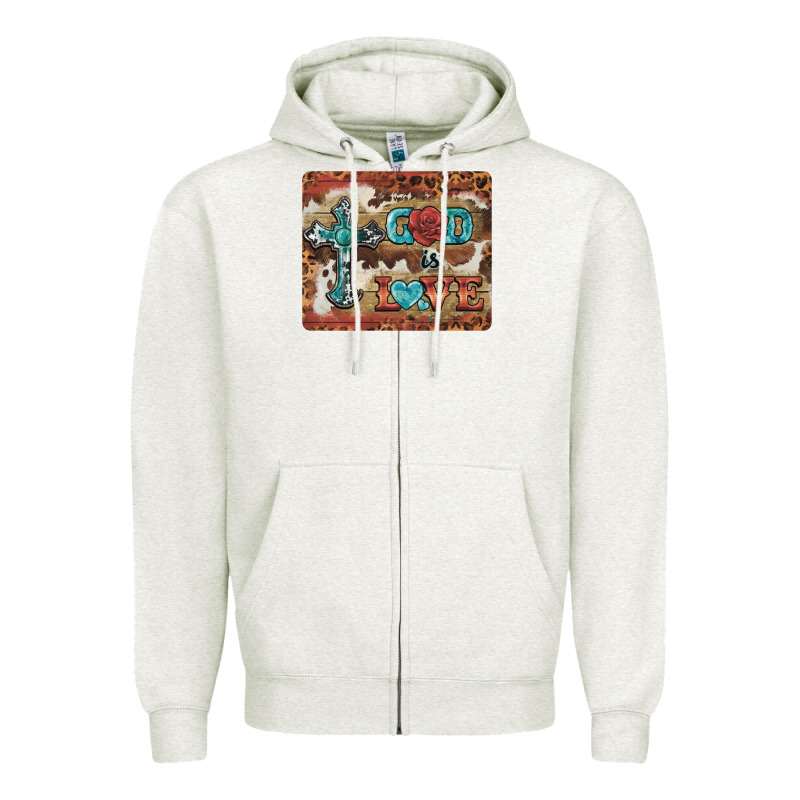 God Is Love Cross Zipper Hoodie by BarkalooDesign | Teevron