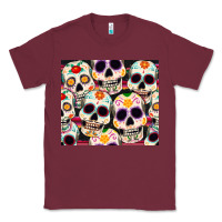Burgundy cinco de mayo skull Classic Tee - CowGirlArtShop