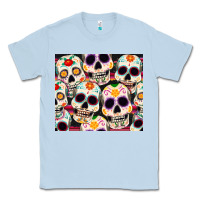 Dusty Blue cinco de mayo skull Classic Tee - CowGirlArtShop