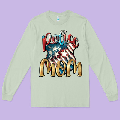 Police Mom Mother's Day Long Sleeve Tee Designed By Fadigitalartstudio