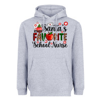 Heather Grey santa's favorite  school nurse Heavyweight Hoodie - AdoDesignShop