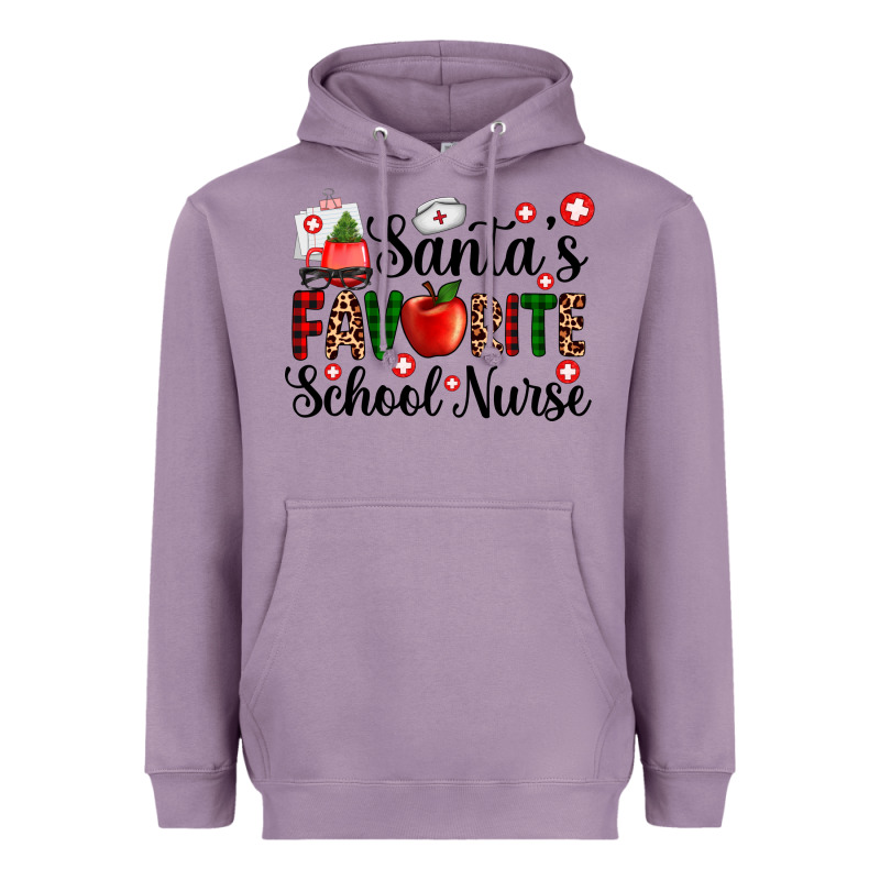 Santa's Favorite  School Nurse Heavyweight Hoodie by AdoDesignShop | Teevron