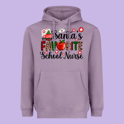 Santa's Favorite  School Nurse Heavyweight Hoodie Designed By Adodesignshop
