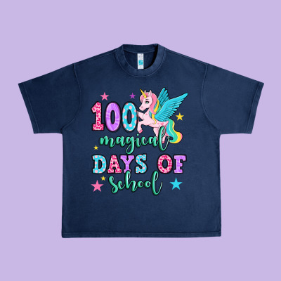 Hundred Magical Days Of School Unicorn Urban Heavy Tee Designed By Oliviacreatesart