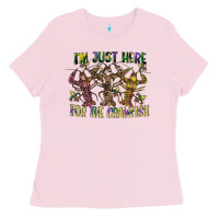 Bubblegum Pink im just here for the crawfish Ladies Tee - CowGirlArtShop