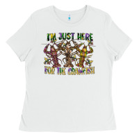 White im just here for the crawfish Ladies Tee - CowGirlArtShop