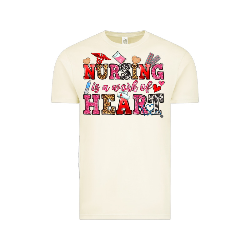 Nursing Is A Work Of Heart Vintage Tee by OliviaCreatesArt | Teevron