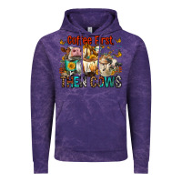 Cloud Purple Coffee First Then Cows Vintage Hoodie - FaDigitalArtStudio